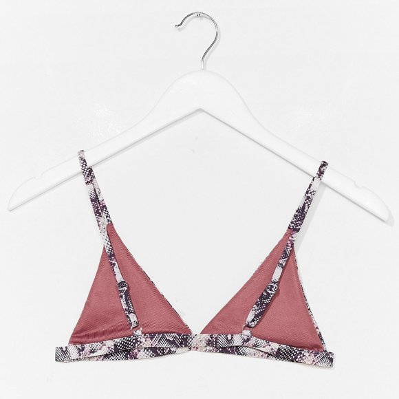 Nasty Gal Mauve Snake Difference Triangle Bikini - Picture 3 of 4